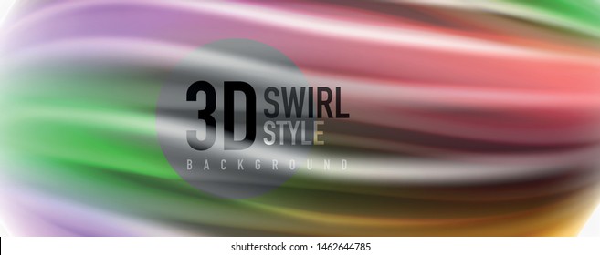 Olas de flujo de color, fondo abstracto conceptual líquido. Vector
