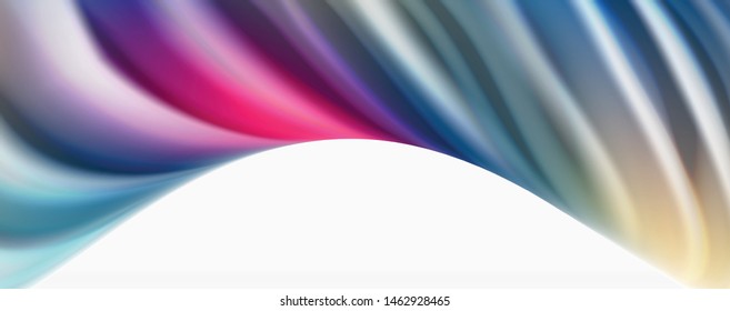 Color flowing waves, liquid conceptual abstract background. Vector