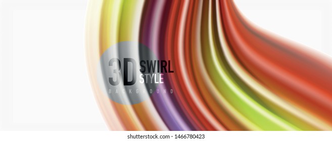 Color flowing waves, liquid conceptual abstract background. Vector