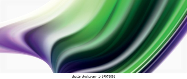 Olas de flujo de color, fondo abstracto conceptual líquido. Vector