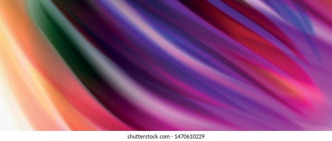 Color flowing waves, liquid conceptual abstract background. Vector
