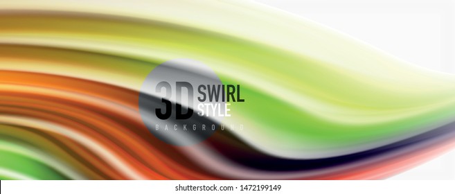 Color flowing waves, liquid conceptual abstract background. Vector