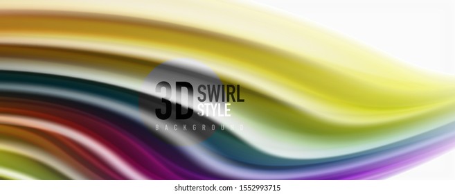 Color flowing waves, liquid conceptual abstract background. Vector