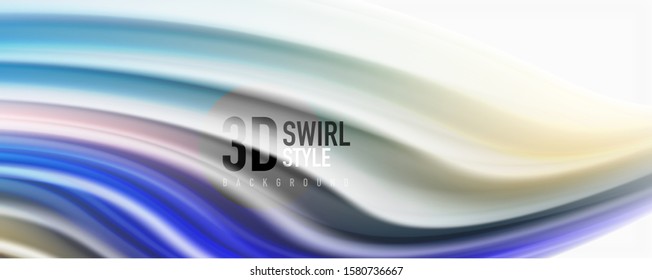 Ondas de fluxo de cor, fundo abstrato conceptual líquido. Vetor