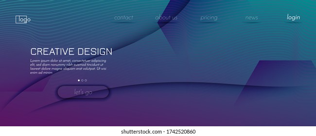 Color Fluid Flow. Geometric Movement. 3d Abstract Line. Minimal Banner. Abstract Creative Background.