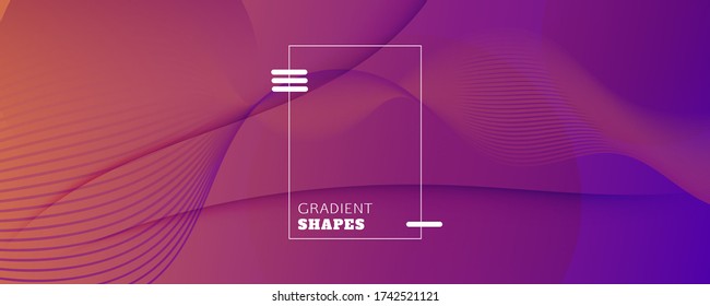 Color Fluid Flow. Geometric Movement. 3d Abstract Line. Minimal Banner. Abstract Creative Background. 