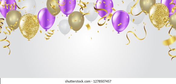 Color flying balloons isolated on . background with colorful balloons. celebration party print design