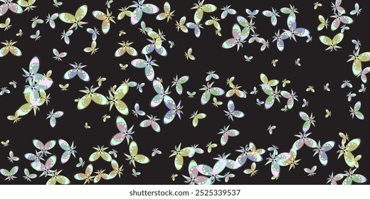 Color flying butterflies seamless pattern. Beautiful insects isolated on white background. Spring summer seasons butterfly vector border design pink butterfly hand drawn design vector