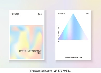 Color Foil. Crystal Effect. Gradient Poster. Graphic Concept. Pink 1980 Cover. Colourful 90s Backdrop. Minimal Mesh. Blue Color Foil