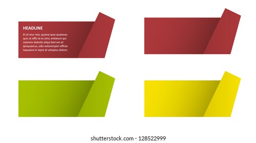 color folded text background with shadow.
