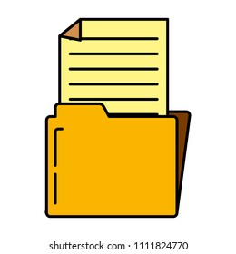 color folder file with document paper information