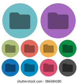 Color folder flat icon set on round background.