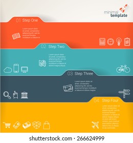 Color folders. Infographic chart vector design element set.