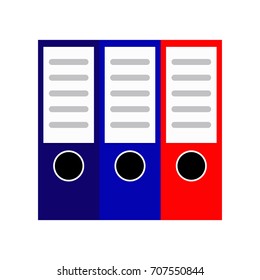 Color folders on white background. Vector illustration in flat style.