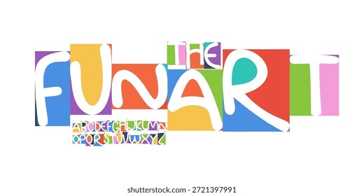 Color Font Logo Alfabeto Vector Diversión Geométrica Conjunto de Letras Tipografía Bloqueada, Arte Diseño Tipográfico para Texto de Título, Festive Typo Poster Headline, Type Fest Logotype, Coloridas Fuentes. Vector tipográfico.