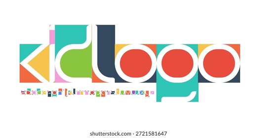 Color Font Logo Alfabeto Vector Divertido Conjunto de letras Tipografía de bloques, Diseño tipográfico de arte para Kids Zone Título Texto, Toy Typo Poster Headline, Type Fest Logotype, Fuentes de colores. Vector tipográfico.