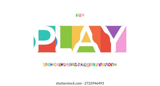 Color Font Logo Alphabet Vector Fun Letter Set Blocky Typography, Art Typographic Design for Kids Zone Title Text, Toy Typo Poster Headline, Type Fest Logotype, Colorful Fonts. Vector Typeface.