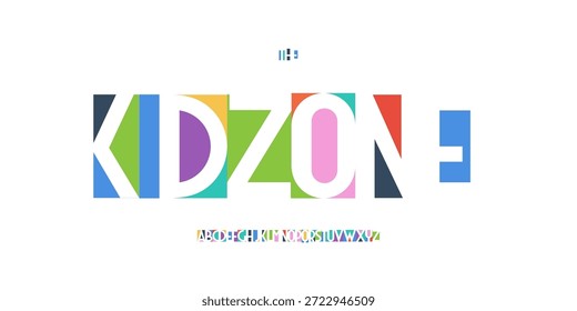 Color Font Logo Alfabeto Vector Divertido Conjunto de letras Tipografía de bloques, Diseño tipográfico de arte para Kids Zone Título Texto, Toy Typo Poster Headline, Type Fest Logotype, Fuentes de colores. Vector tipográfico.