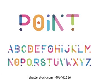 color font with a point capital letters