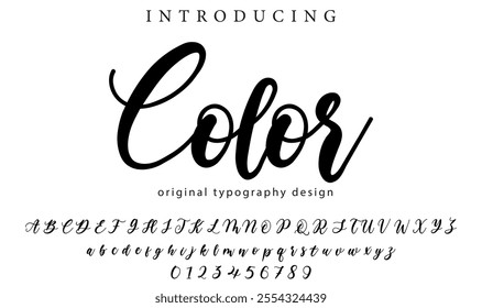 Color Font Stylish brush painted an uppercase vector letters, alphabet, typeface