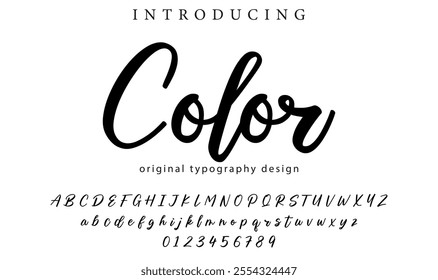 Color Font Stylish brush painted an uppercase vector letters, alphabet, typeface