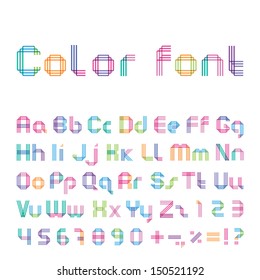 color font from three strips