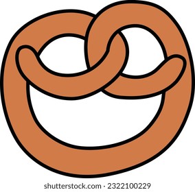 Color food icon illustration pretzel