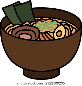 Color food icon illustration Ramen