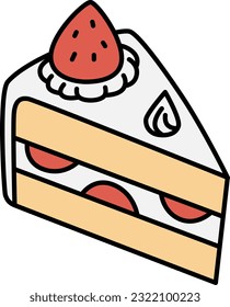 Color food icon illustration Shortcake