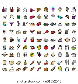 color food icons set