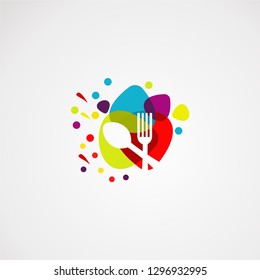 color food logo vector, icon, element, and template for business