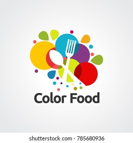 color food logo vector,icon, and element for business