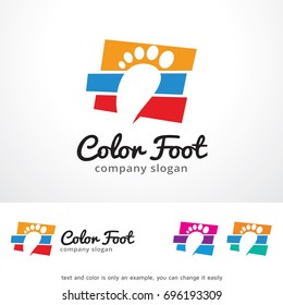 Color Foot Logo Template Design Vector, Emblem, Design Concept, Creative Symbol, Icon