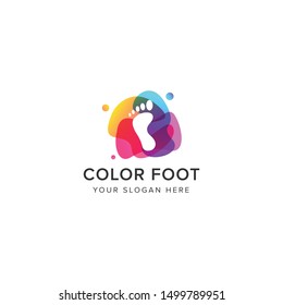 Color foot logo vector icon