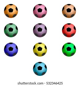 Color football ball for logo the team and the cup on a white background