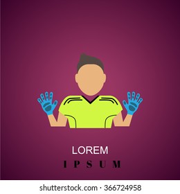 Color football goalkeeper icon