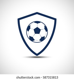 Color Football Vector icon. Soccer ball Emblem. Football Shield Sign.