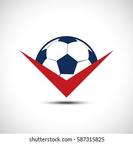 Color Football Vector icon. Soccer ball Emblem.