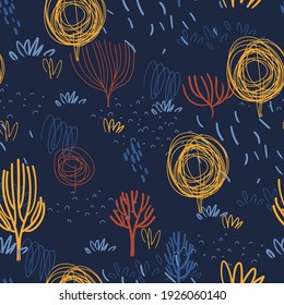 Color forest pattern. Seamless pattern for fabric, paper, wrapping and other