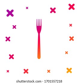 Color Fork icon isolated on white background. Gradient random dynamic shapes. Vector Illustration