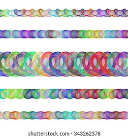 Color fractal page text divider line design set