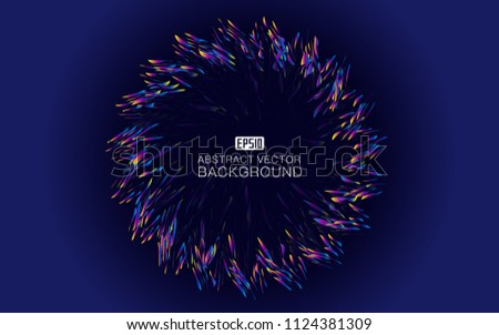 Color fragments form a circular abstract background pattern