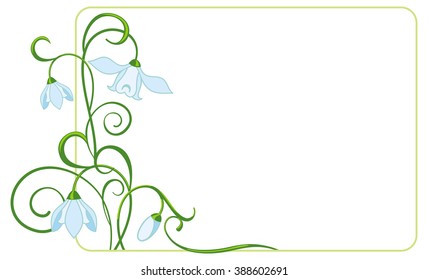 Color frame with blue flowers