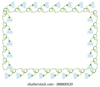 Color frame with blue flowers