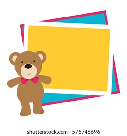 color frame with border with teddy bear