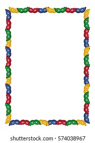 Color frame with carnival masks. Copy space. Vector clip art.