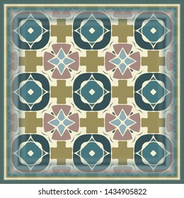 Color frame and colorful pattern for wallpapers, design and backgrounds, scarf.