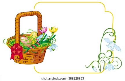Color frame with Easter basket