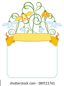 Color frame with flowers