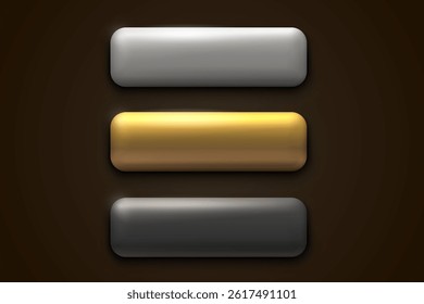 Color frame label, event bar button, grey signboard. Vector illustration